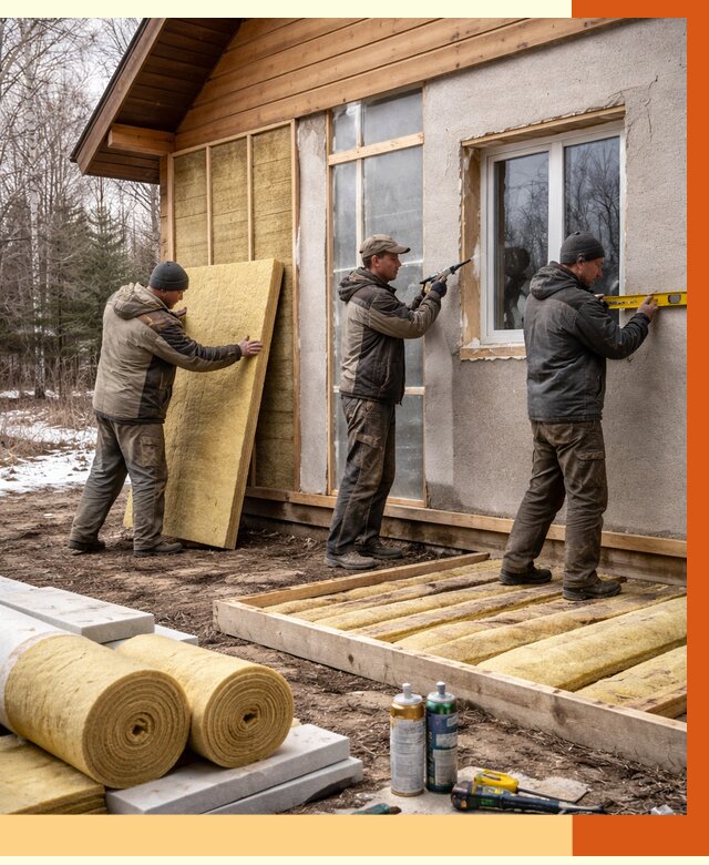 Утепление дачного дома в Лабинске от 5094 руб/м2 — недорого | ТепломастерЛбк