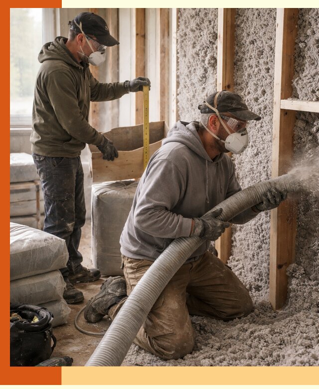 Утепление таунхауса эковатой в Лабинске для максимально теплых стен