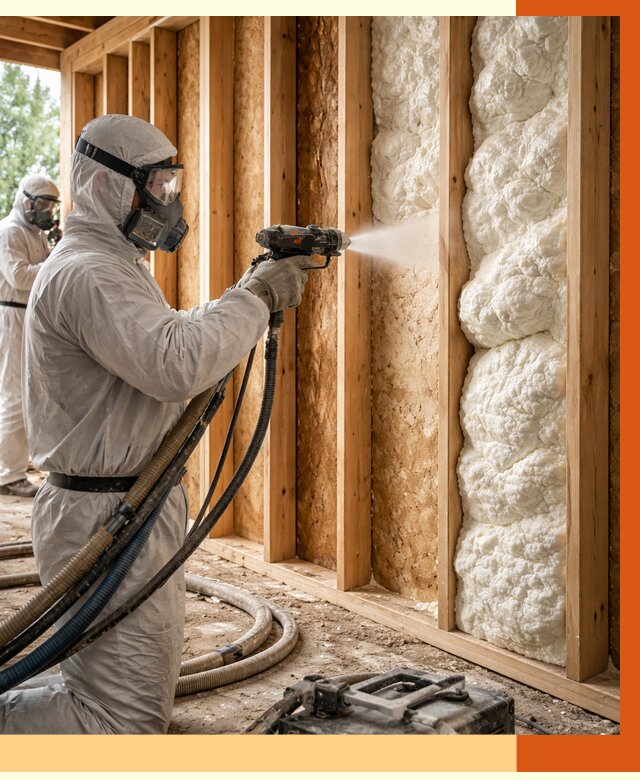 Утепление каркасного дома ППУ в Лабинске от 3003 руб./м2 — работа под ключ | ТепломастерЛбк