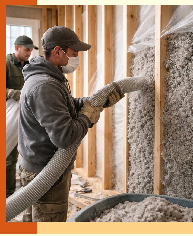 Утепление каркасного дома эковатой в Лабинске — качественно и надолго