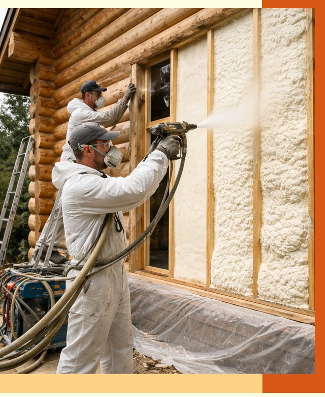Утепление деревянного дома ППУ в Лабинске от 4504 руб/м2 | ТепломастерЛбк — под ключ