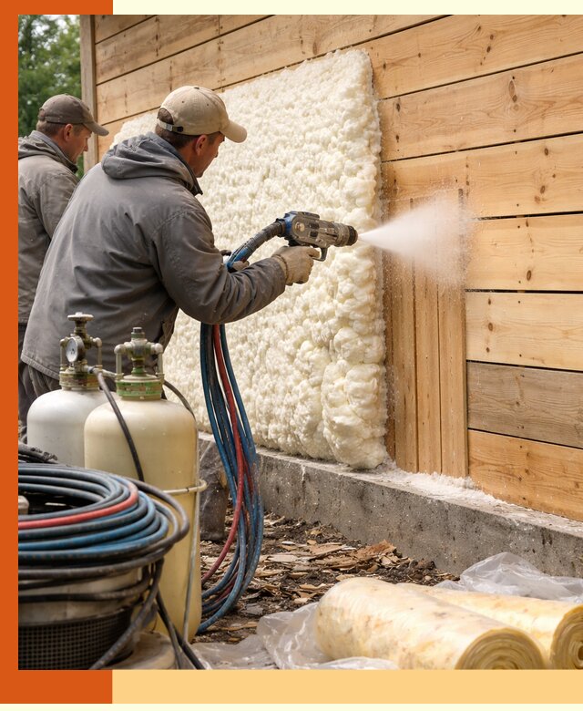 Утепление деревянного дома пенополиуретаном в Лабинске