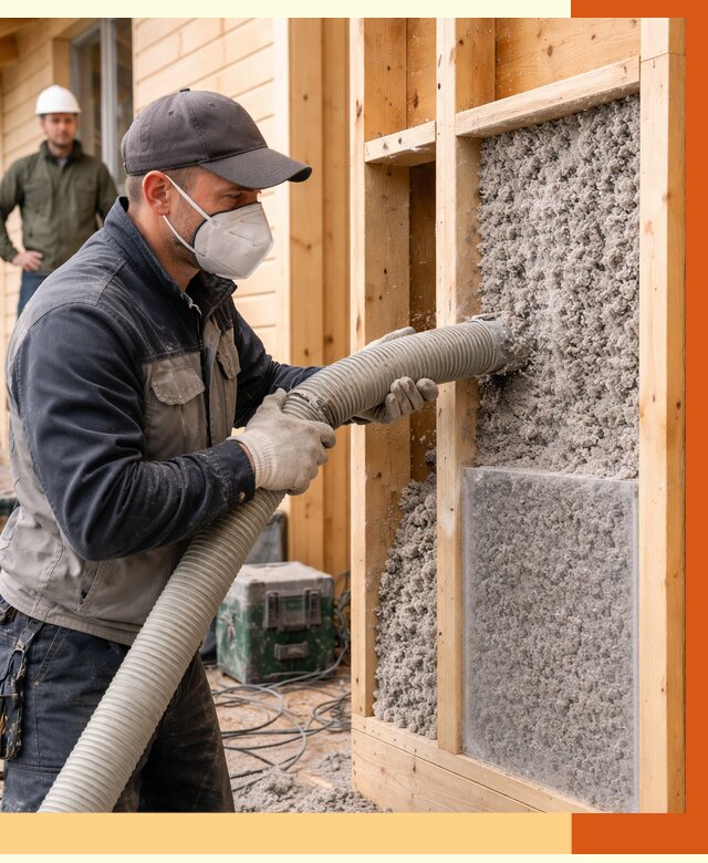 Утепление дома из бруса эковатой в Лабинске от 1984 руб/м2 | ТепломастерЛбк