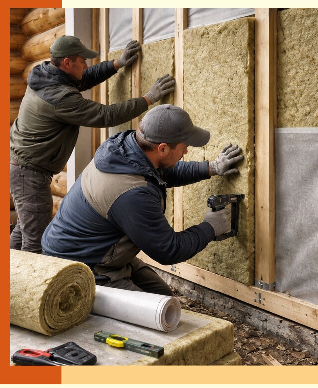 Утепление бревенчатого дома под ключ в Лабинске