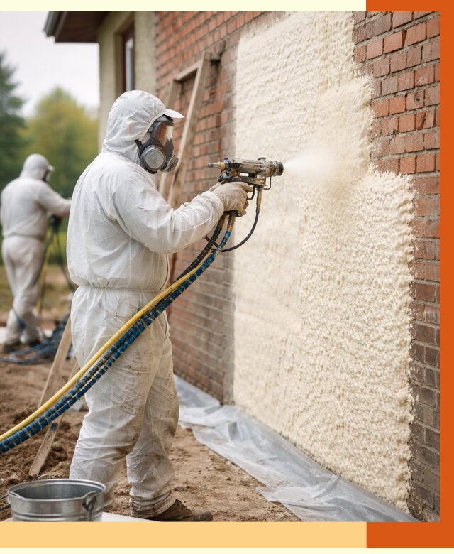 Утепление кирпичного дома ППУ в Лабинске под ключ от 6971 руб. | ТепломастерЛбк