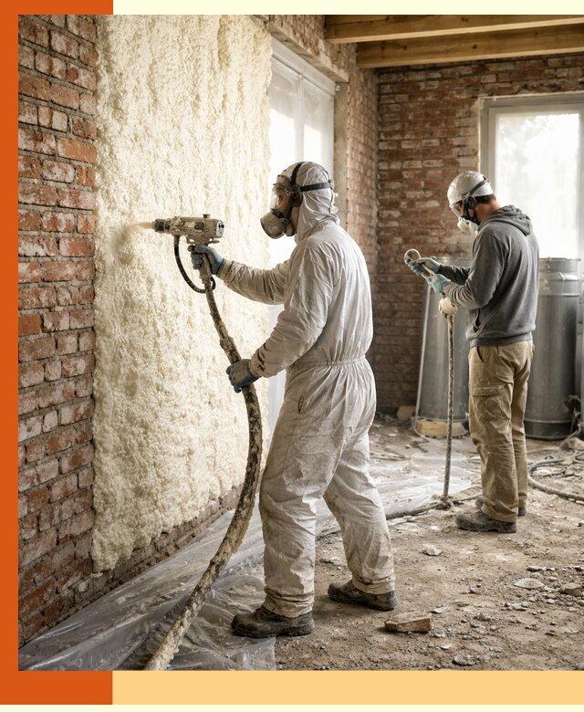 Утепление кирпичного дома пенополиуретаном в Лабинске