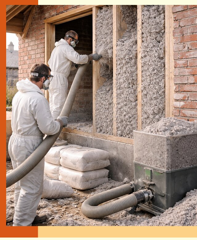 Утепление кирпичного дома эковатой в Лабинске