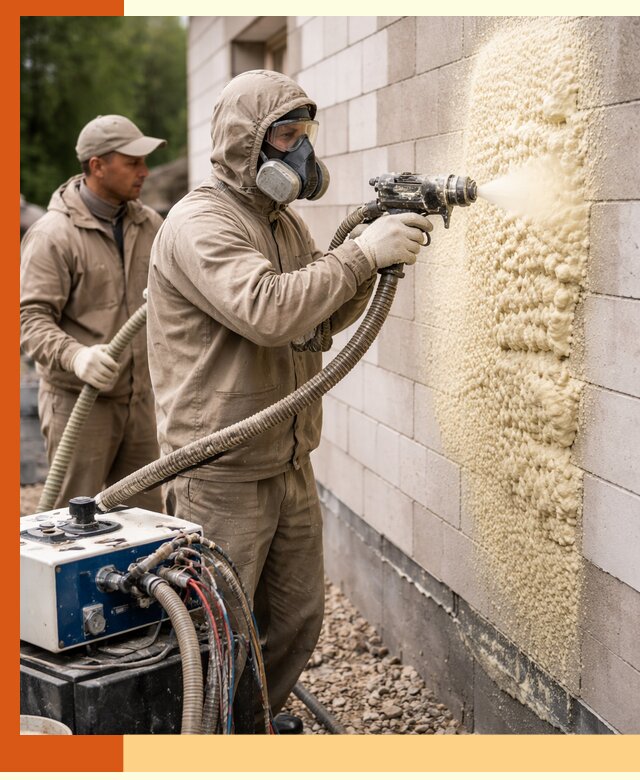 Утепление дома из газобетона ППУ в Лабинске — надежная теплоизоляция