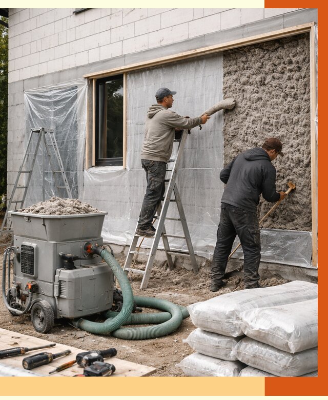 Утепление дома из газобетона эковатой в Лабинске от 4826 руб./м2 | ТепломастерЛбк