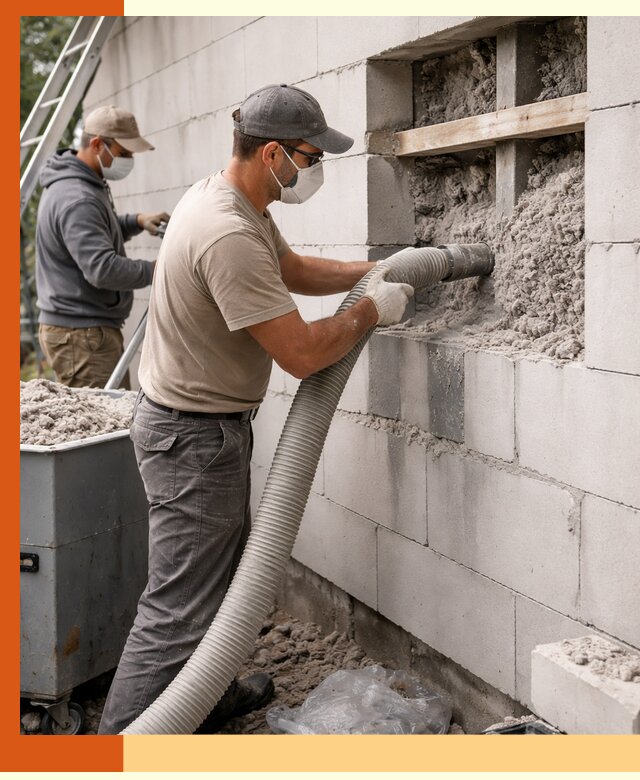 Утепление дома из газобетона эковатой в Лабинске