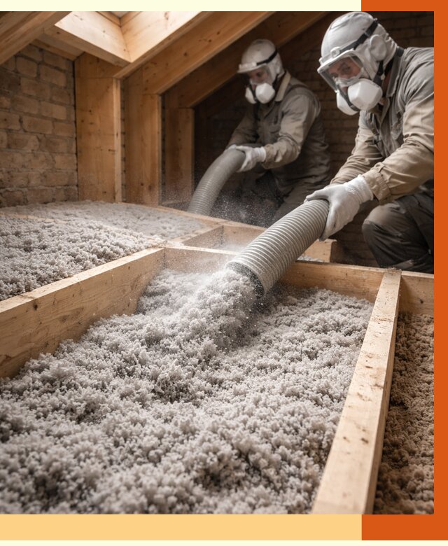 Утепление коттеджа эковатой в Лабинске от 2681 руб./м² — комплексная задувка и монтаж | ТепломастерЛбк