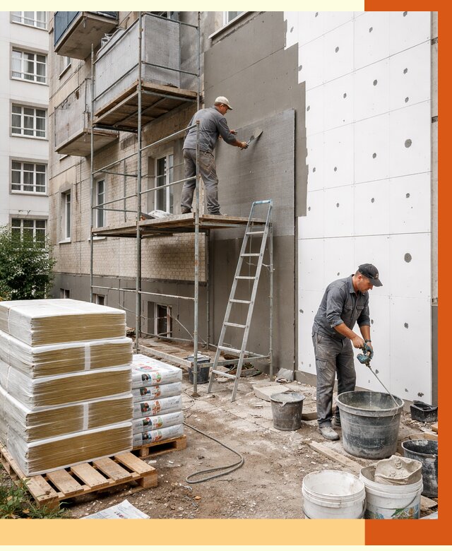 Утепление квартиры снаружи в Лабинске от 6595 руб/м2 под ключ | ТепломастерЛбк