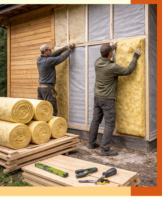 Утепление бани снаружи в Лабинске от 91154 руб. под ключ | ТепломастерЛбк