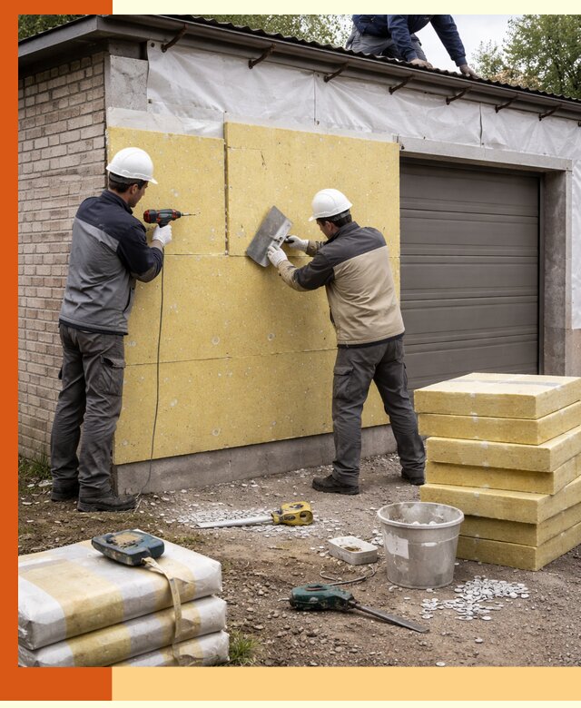 Утепление гаража снаружи в Лабинске качественно и надёжно