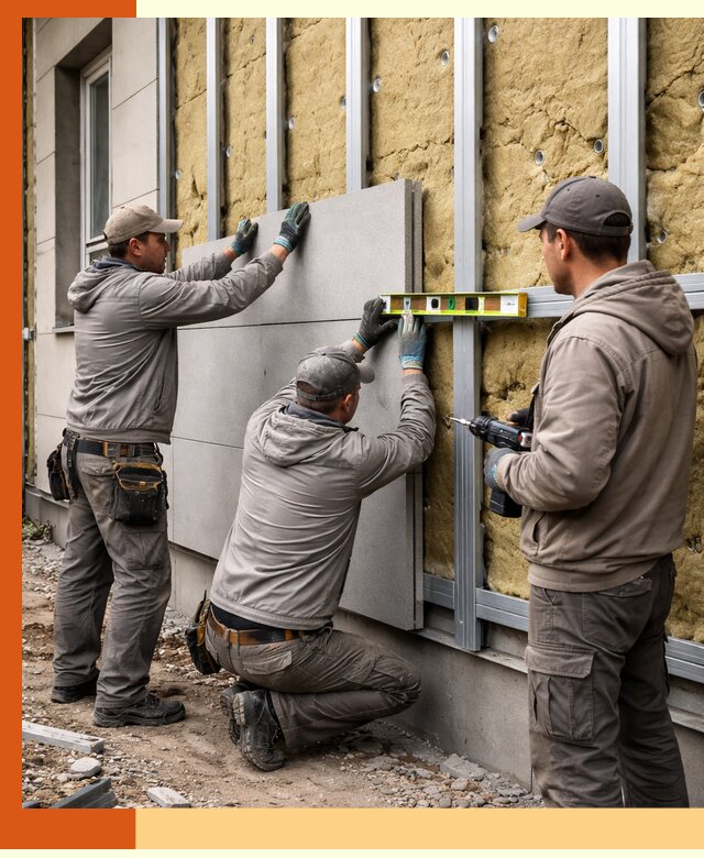 Утепление вентилируемого фасада под ключ в Лабинске