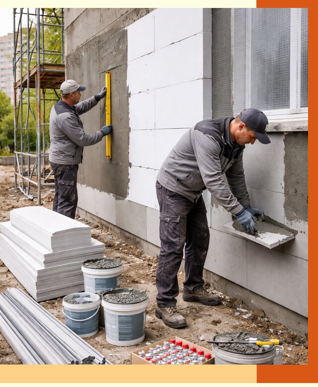 Утепление фасада и стен снаружи в Лабинске от 4504 руб. | ТепломастерЛбк