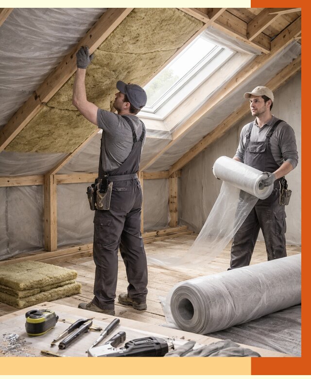 Утепление крыши изнутри мансарды в Лабинске от 4504 руб./м² | ТепломастерЛбк