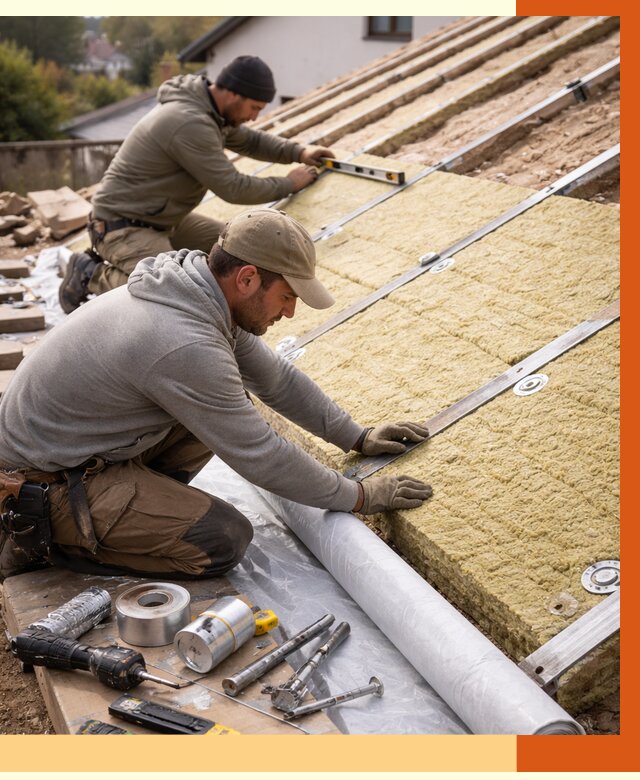 Утепление крыши снаружи в Лабинске под ключ от 1287 руб./м2 | ТепломастерЛбк