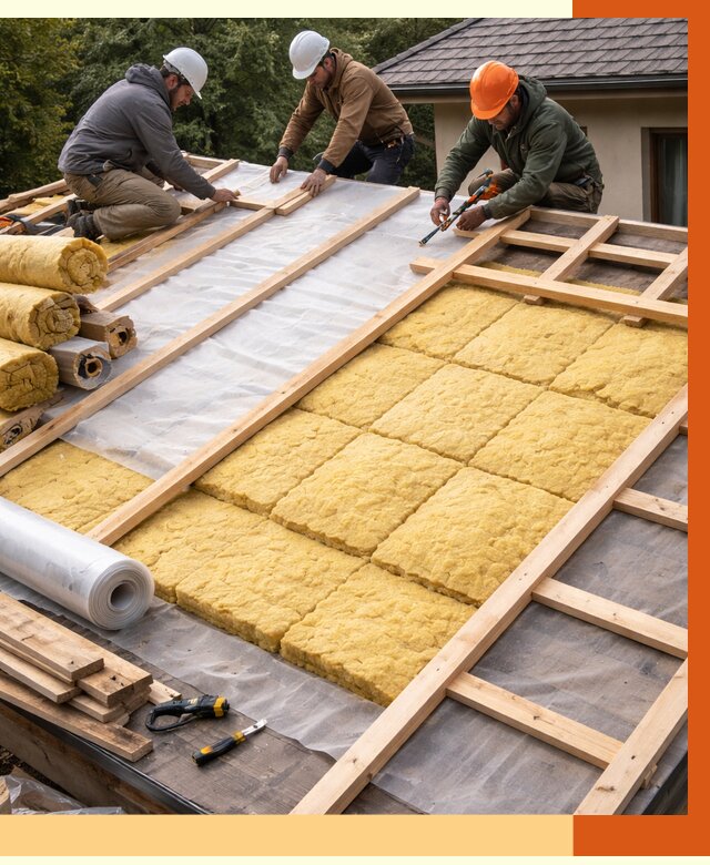 Утепление скатной крыши в Лабинске от 1341 руб./м2 под ключ | ТепломастерЛбк