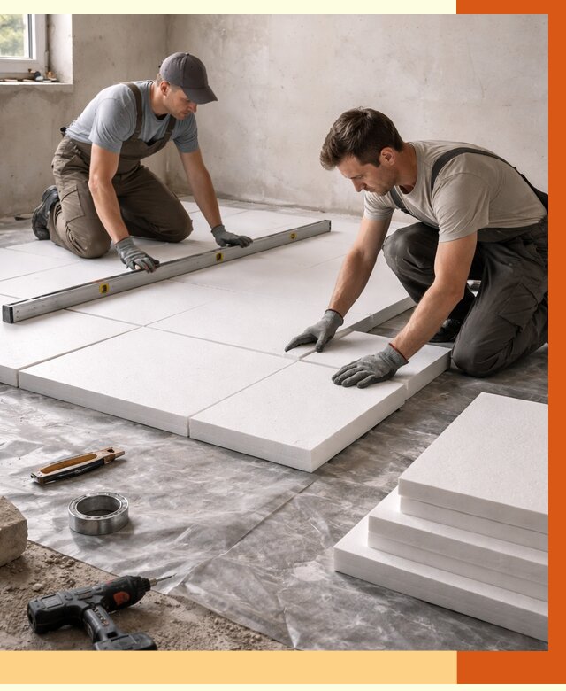 Утепление бетонного пола в Лабинске от 2681 руб/м2 — монтаж и цена | ТепломастерЛбк