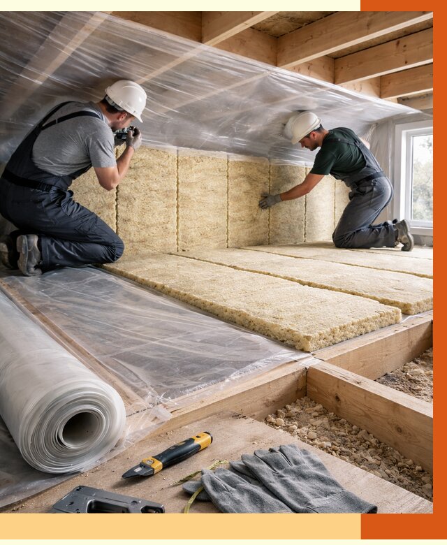 Утепление перекрытий в Лабинске от 3056 руб/м2 — утепление межэтажных и чердачных | ТепломастерЛбк