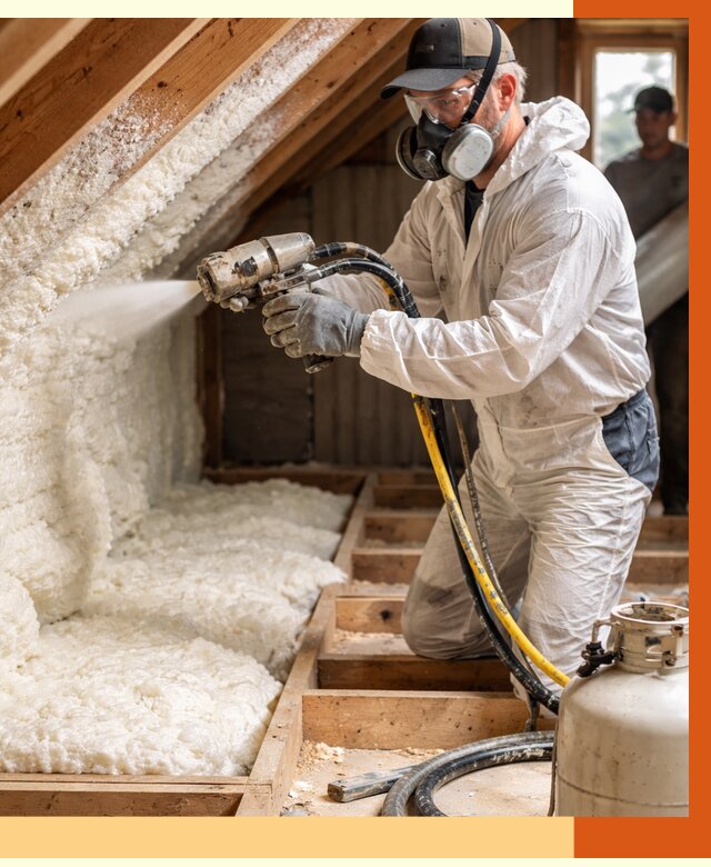 Утепление чердака ППУ в Лабинске от 9244 руб./м2 — услуга под ключ | ТепломастерЛбк