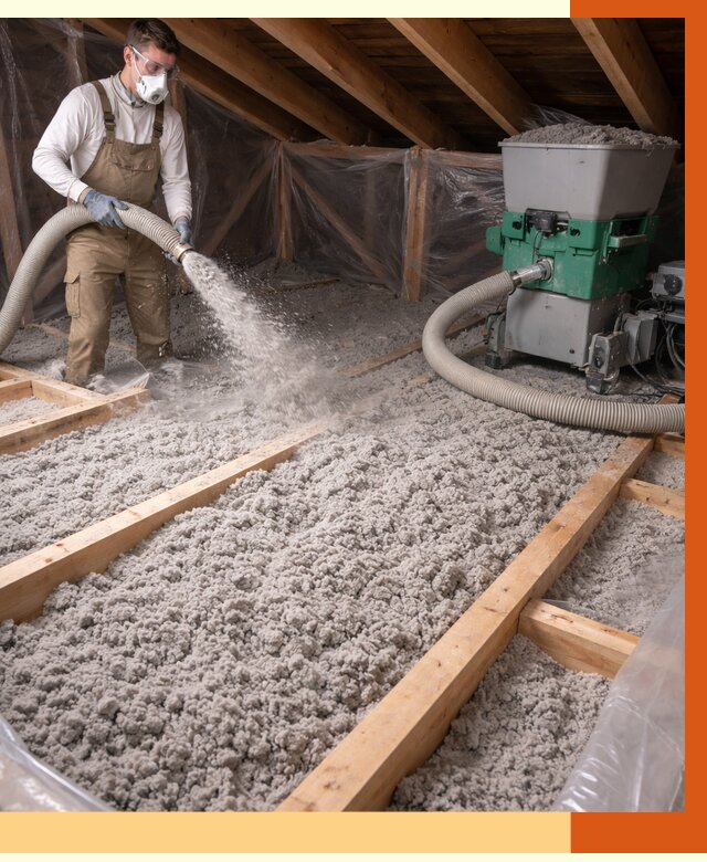 Утепление чердака эковатой в Лабинске от 1555 руб/м2 — заказать у ТепломастерЛбк