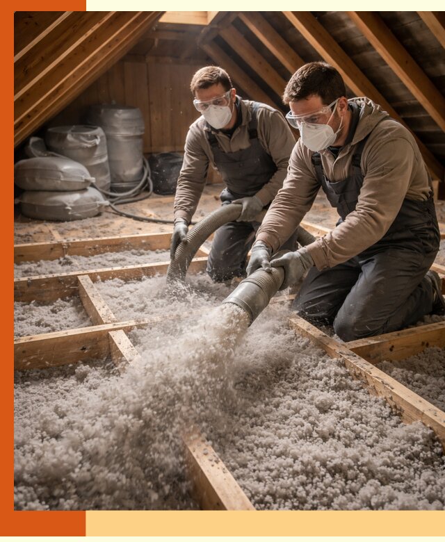 Утепление чердака эковатой в Лабинске — быстро и надёжно