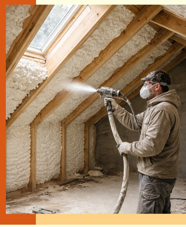 Утепление мансарды ППУ в Лабинске быстро и надежно