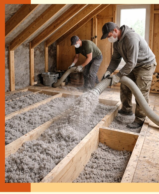 Утепление мансарды эковатой в Лабинске с гарантией качества