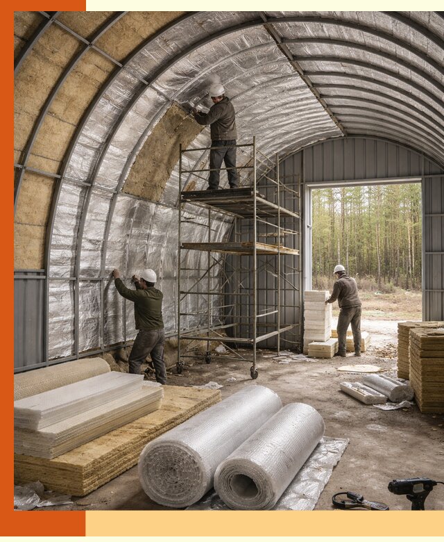 Утепление арочного ангара под ключ в Лабинске