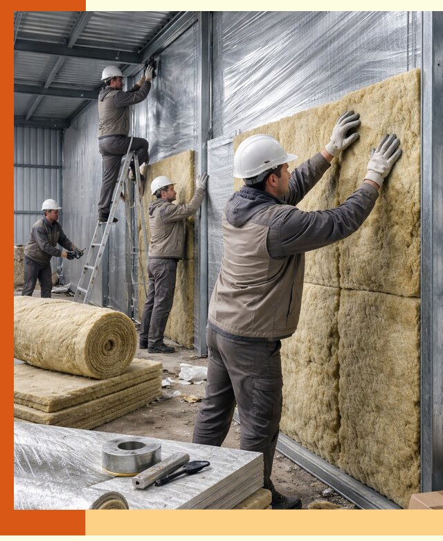 Утепление металлического склада в Лабинске: теплоизоляция и герметизация