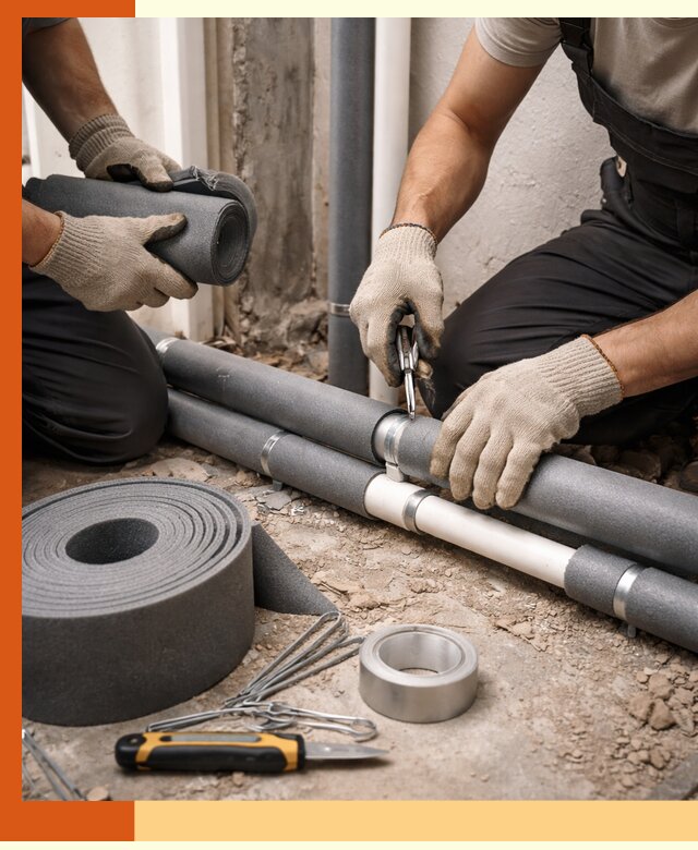 Утепление труб водоснабжения в Лабинске — монтаж и защита сети