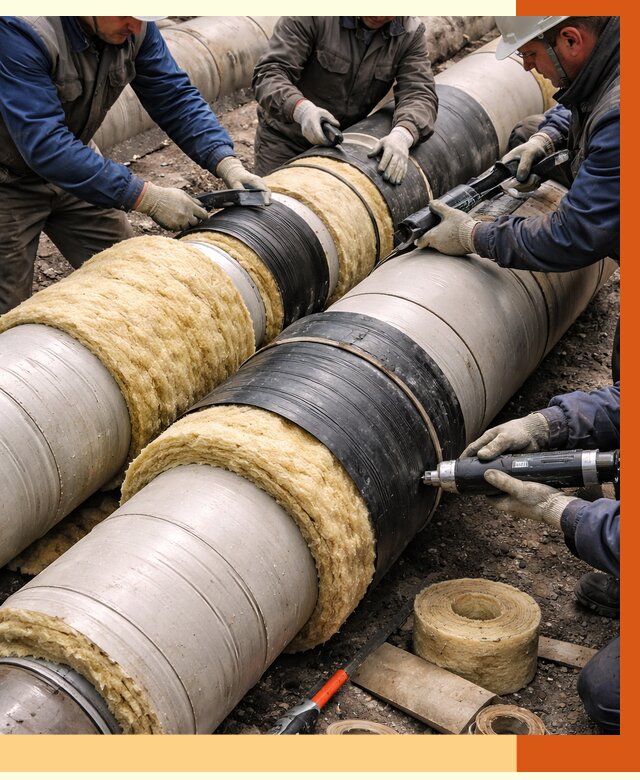 Утепление трубопровода в Лабинске под ключ от 1984 руб. — надежно и выгодно | ТепломастерЛбк