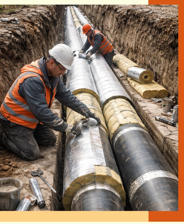 Утепление теплотрассы в Лабинске от 4826 руб./м2 — ппу и комплексная изоляция | ТепломастерЛбк