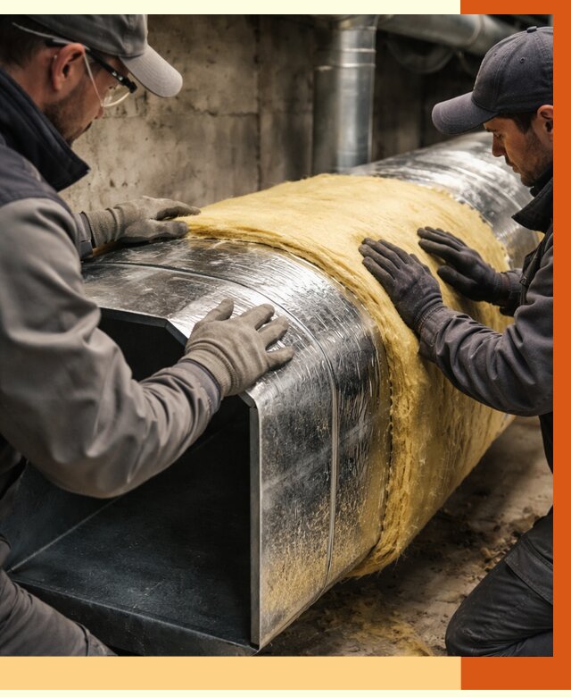 Утепление воздуховодов в Лабинске от 4504 руб. — теплоизоляция вентиляции | ТепломастерЛбк