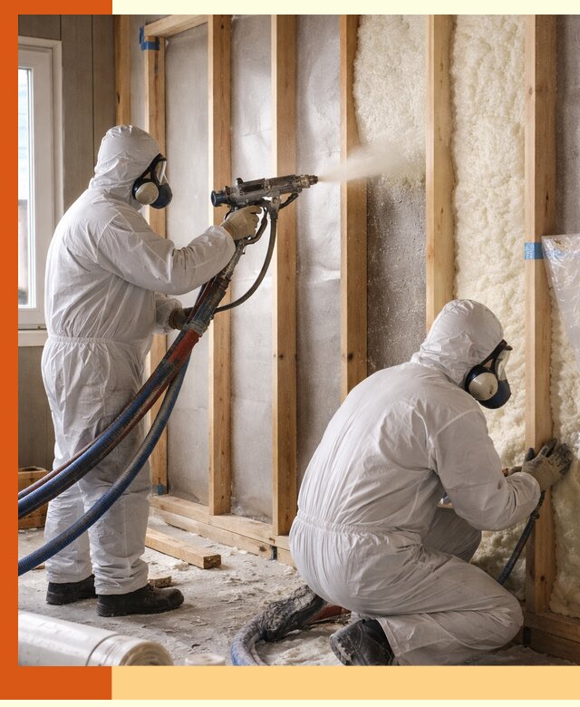 Утепление каркасной стены ППУ в Лабинске для домов и коттеджей