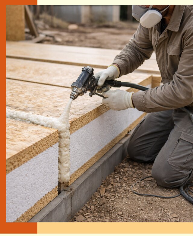 Утепление СИП-панелей пенополиуретаном (ППУ) в Лабинске