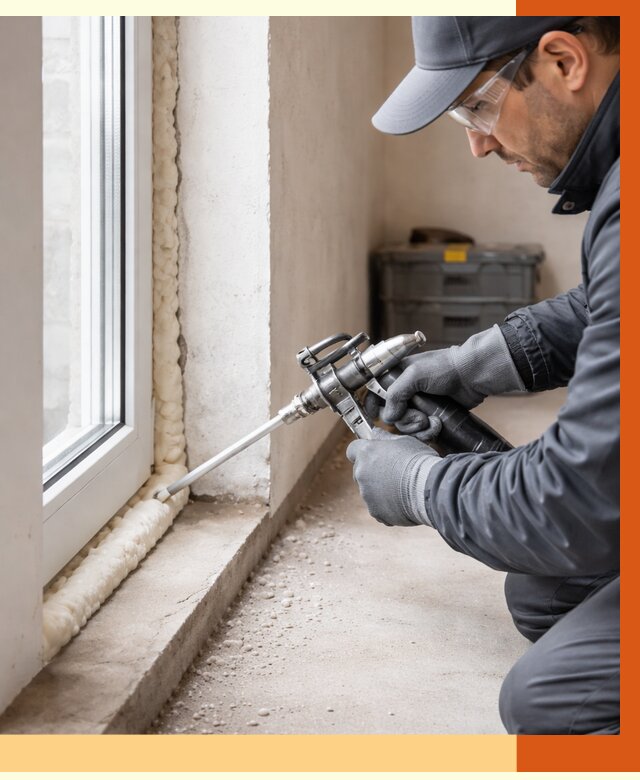 Герметизация стыков ППУ в Лабинске от 1769 руб. за м2 — утепление примыканий под ключ | ТепломастерЛбк