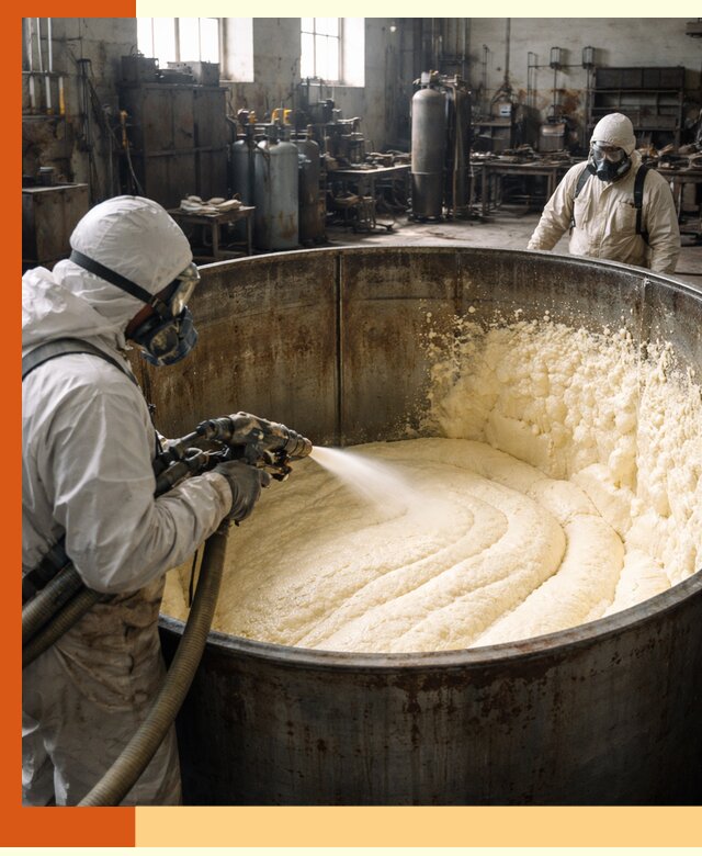 Заливка ппу в емкости с полной изоляцией и герметизацией в Лабинске