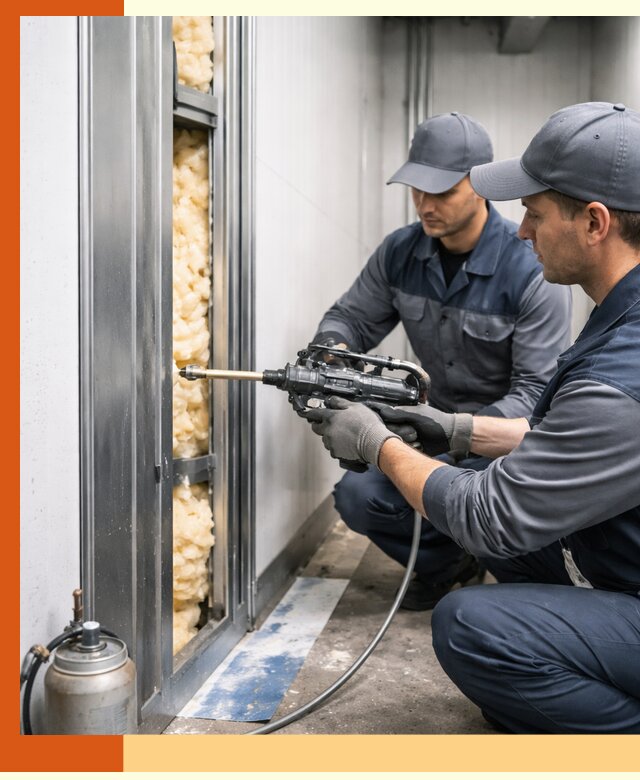 Заполнение пустот холодильных панелей в Лабинске специализированной пеной