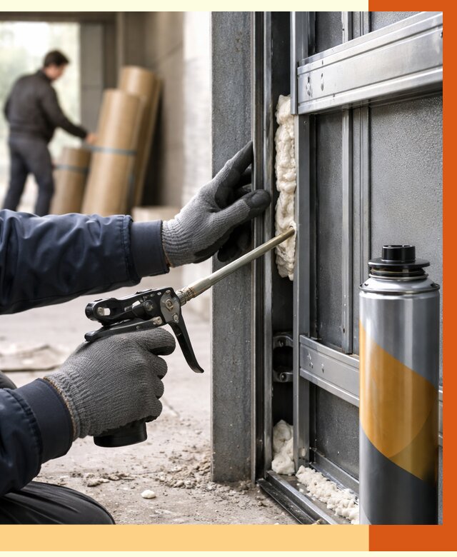 Заполнение пустот ворот в Лабинске от 4826 руб. — заливка ППУ, утепление под ключ | ТепломастерЛбк