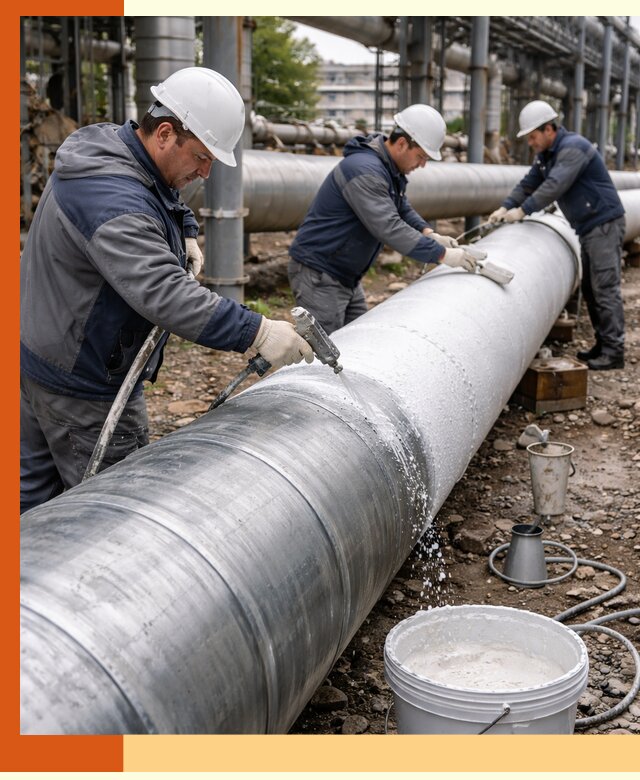 Утепление теплотрассы жидкой теплоизоляцией в Лабинске