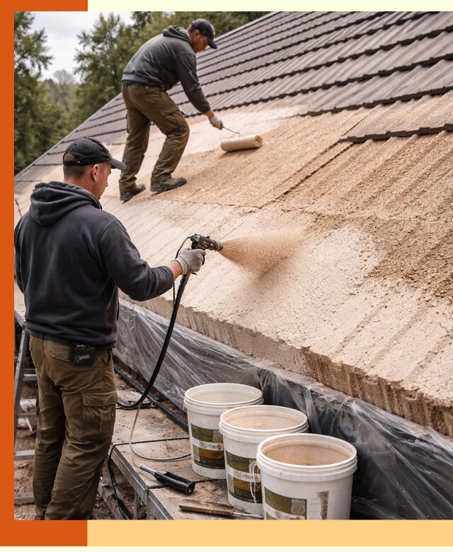 Утепление кровли жидкой пробкой в Лабинске для домов и зданий