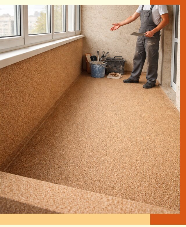 Утепление балкона жидкой пробкой в Лабинске от 3914 руб/м² под ключ | ТепломастерЛбк