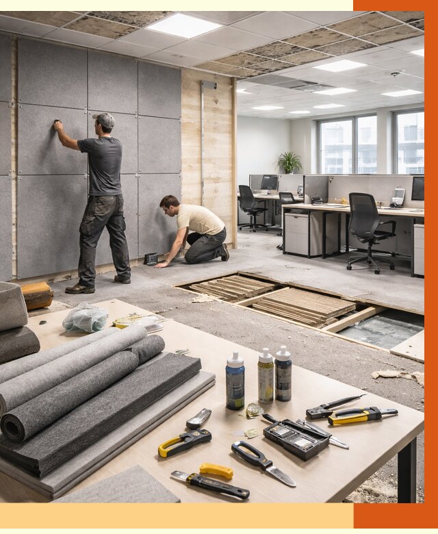 Профессиональная шумоизоляция офиса в Лабинске от 7239 руб. за м2 | ТепломастерЛбк