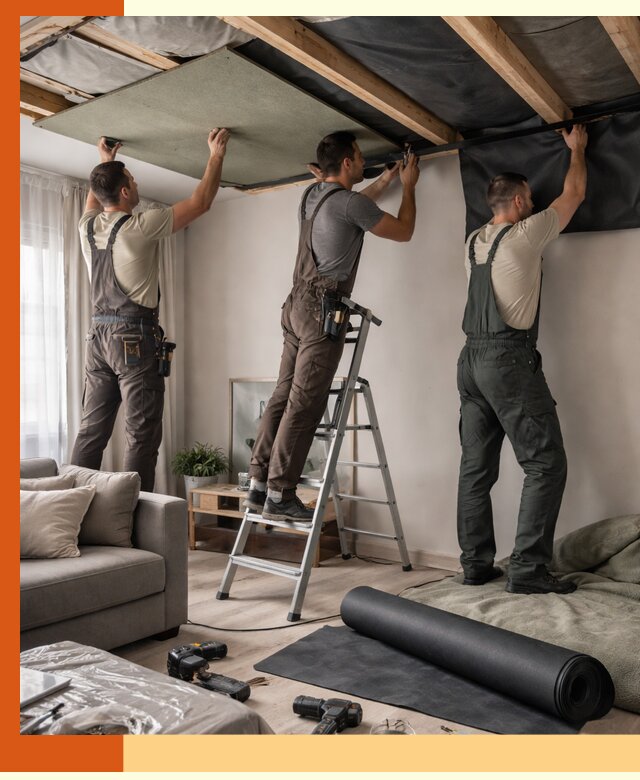 Шумоизоляция потолка в Лабинске — профессиональное устранение шумов