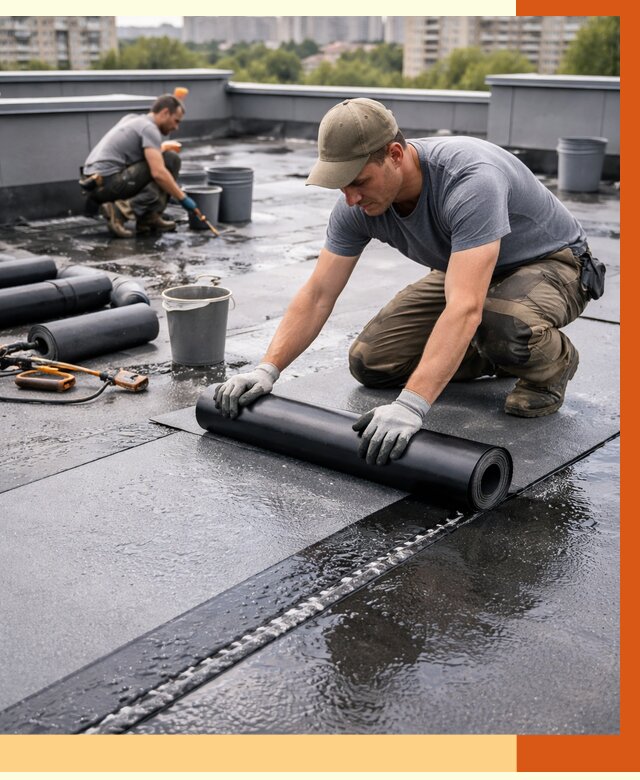 Гидроизоляция плоской кровли в Лабинске от 4826 руб./м2 — профессионально | ТепломастерЛбк