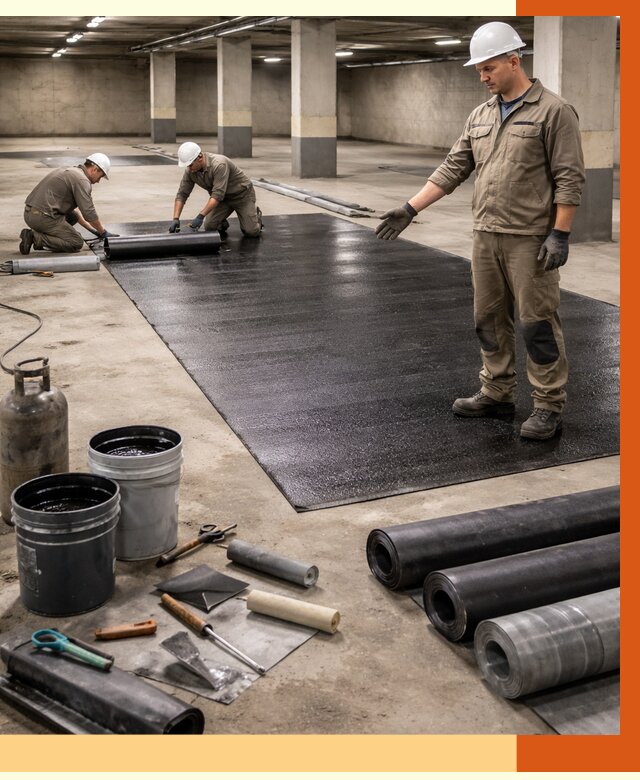 Гидроизоляция паркинга в Лабинске от 1287 руб/м² — профессиональная защита | ТепломастерЛбк