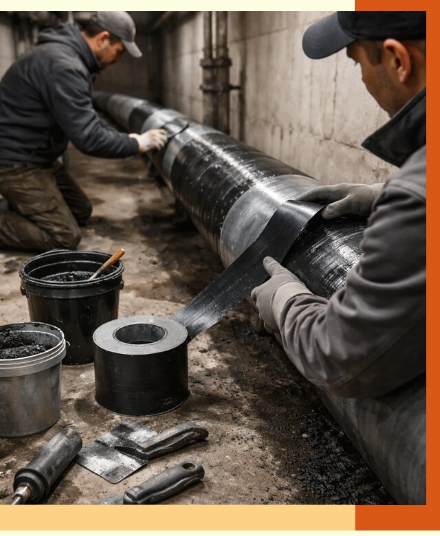 Гидроизоляция труб в Лабинске от 2681 руб. — профессиональная герметизация | ТепломастерЛбк